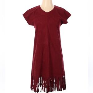 NWT Gianni Bini Vintage Burgundy Fringe Mini Dress